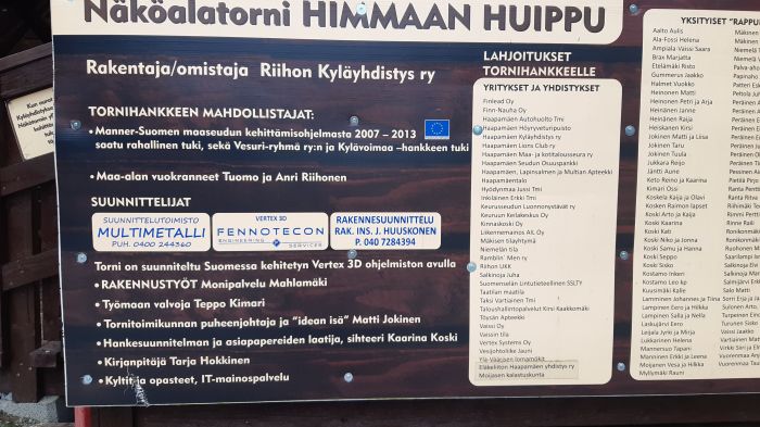 Himmaanmäen näkötorni
Esittelytaulu
